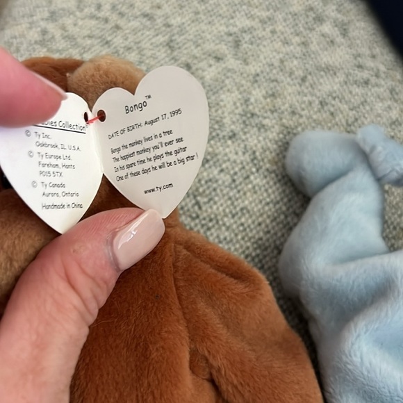 Vintage original TY Beanie Baby - Bongo the Monkey and Spike the Rhino - Picture 2 of 4